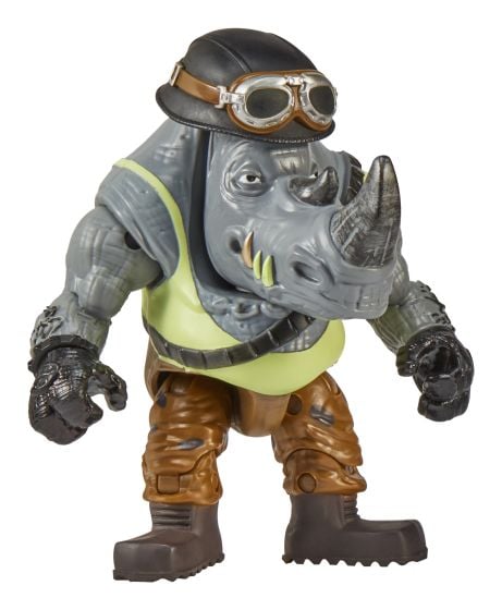 TMNT Mutant Mayhem Rocksteady Chopper Cycle With Figure, close-up detail