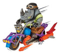TMNT Mutant Mayhem Rocksteady Chopper Cycle With Figure, packaging shot