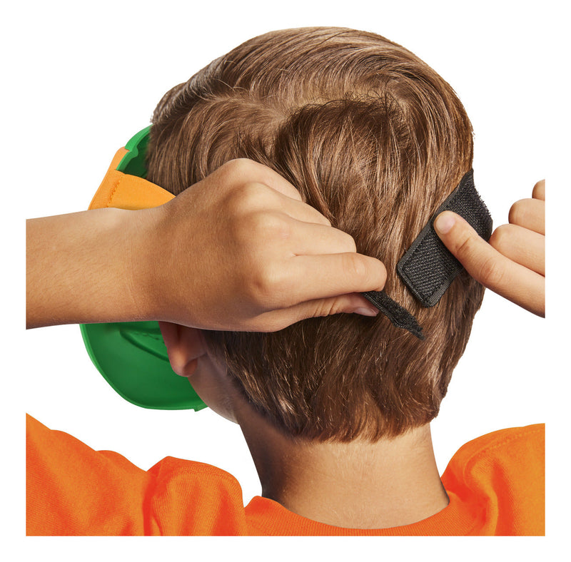 TMNT Mutant Mavhem Movie Michaelangelo Collectible Roleplay Mask, close-up detail
