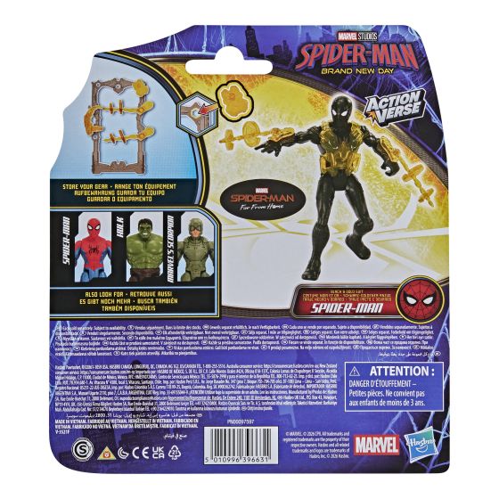 Marvel Studios Far From Home ActionVerse Spider-Man Black and Gold Suit