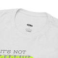 'It's Not Hoarding If It's Vinyl' Flouro Men's T-Shirt, rear view