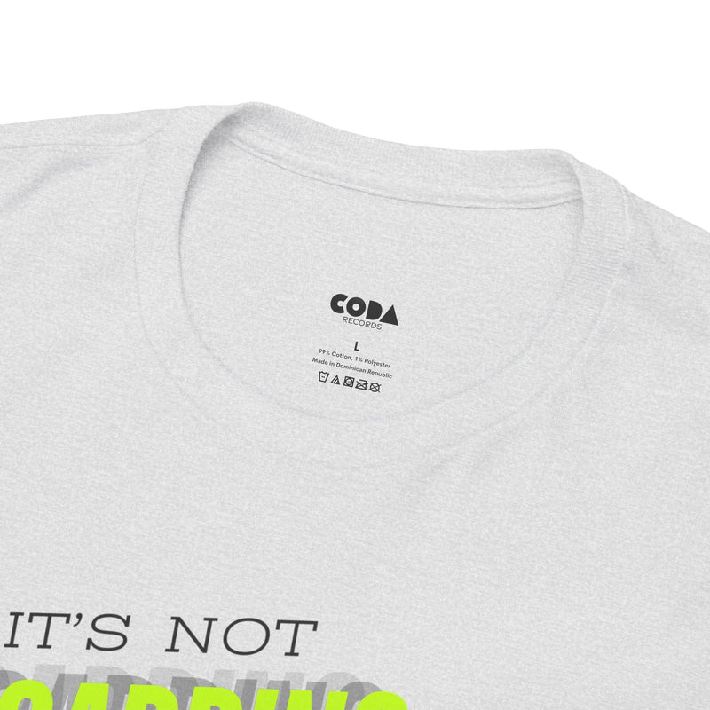 'It's Not Hoarding If It's Vinyl' Flouro Men's T-Shirt, rear view