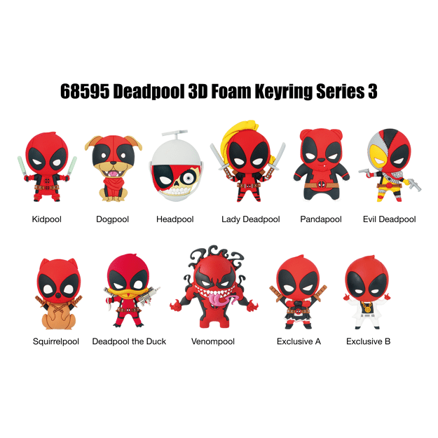 Deadpool Series 3 Bag Clips, side angle