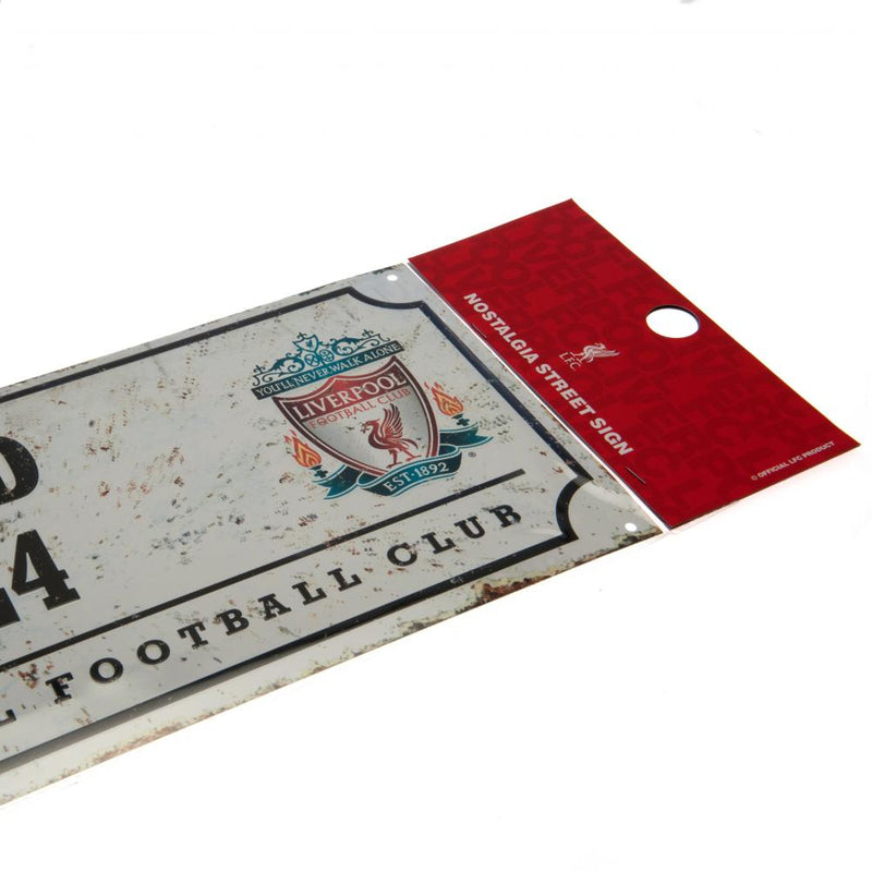 Liverpool FC Retro Street Sign, side angle