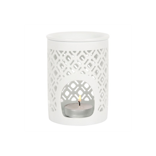 Matte Lattice Cut Oil Burner, alternate view