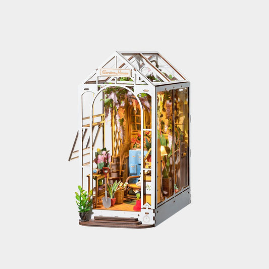 Rolife Garden House Book Nook 3D Wooden Model Kit, alternate view
