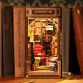 Rolife Shakespeare Bookstore Book Nook Model Kit, side angle
