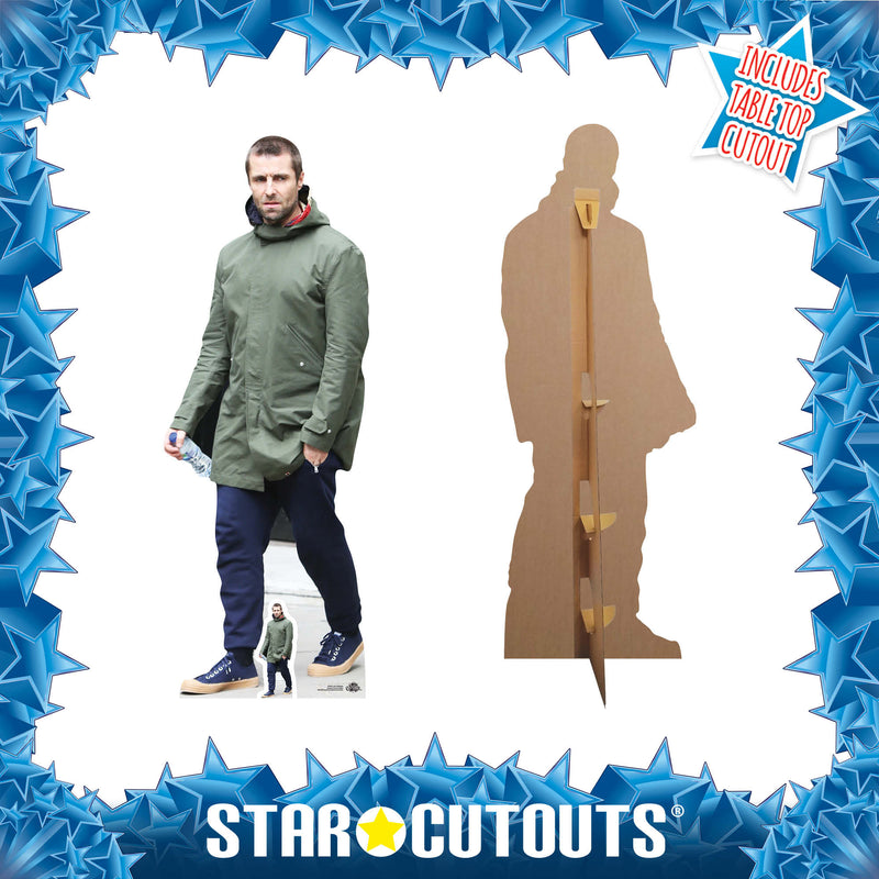 Liam Gallagher Height 178cm Lifesize Cardboard Cut Out With Mini, close-up detail