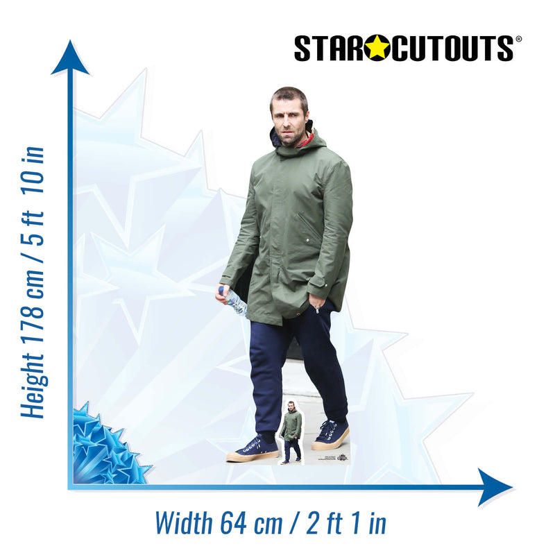 Liam Gallagher Height 178cm Lifesize Cardboard Cut Out With Mini, side angle