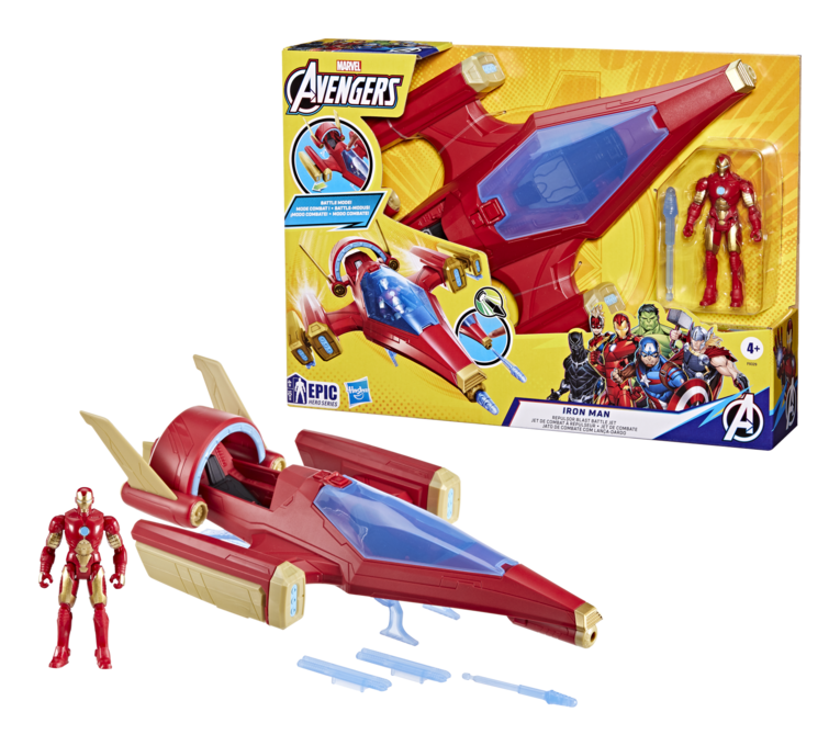 Avengers Epic Hero Series Iron Man Repulsor Blast Battle Jet - Image