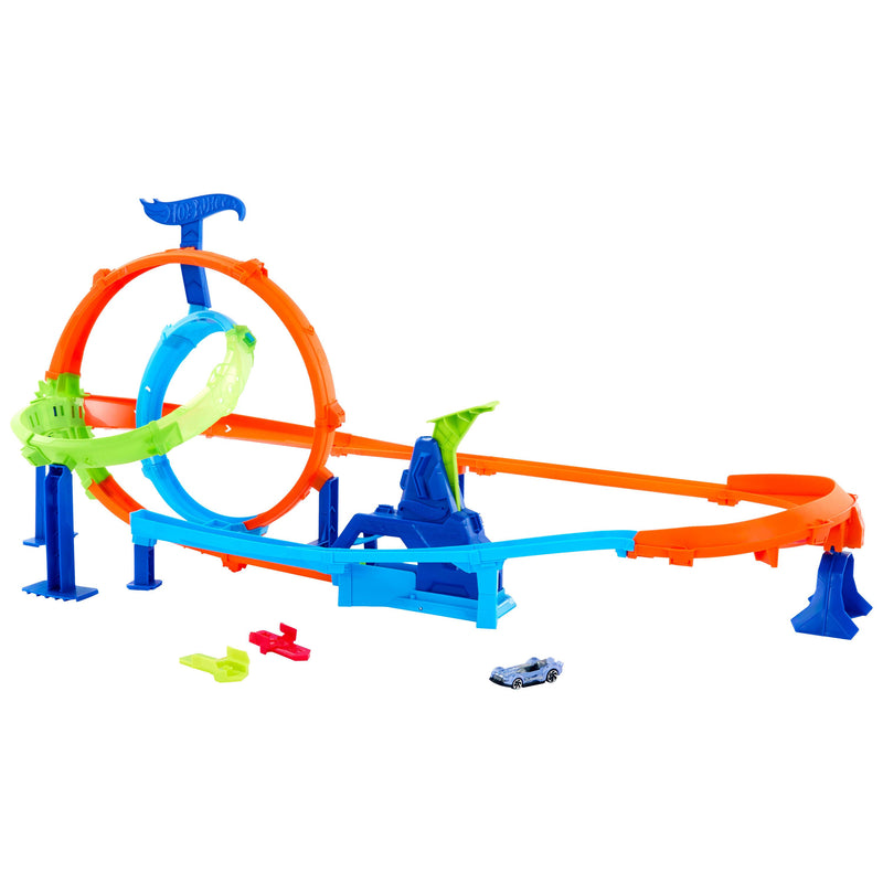 Hot Wheels Stunt Tracks Rapid Launch Cyclone Track Set - Image