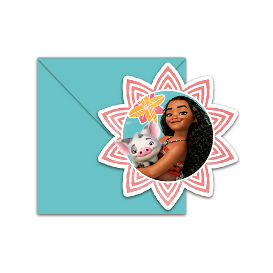 6 Disney Moana Kids Party Invitations collectible from PoundFun