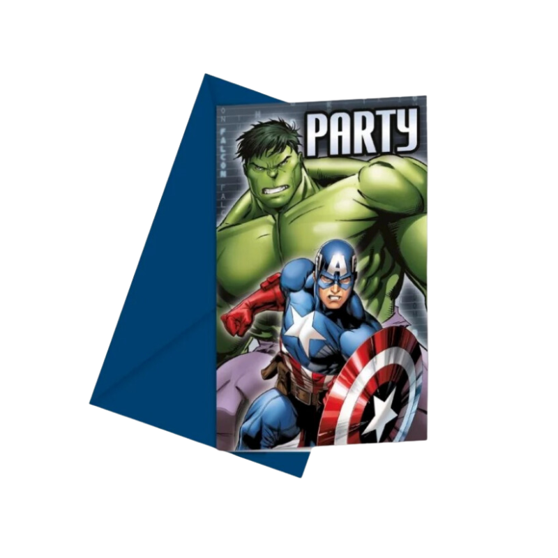 6 Marvel Avengers Kids Party Invitations collectible from PoundFun