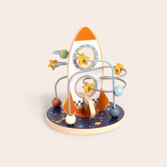 Wooden Rocket Beads Maze