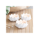 Set of 3 White Lotus Flower Tealight Holders