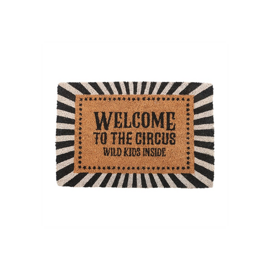 Black Welcome to the Circus Doormat, alternate view