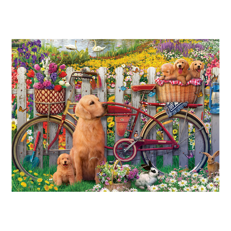 Cute Dogs in the Garden 500 Piece Jigsaw Puzzle