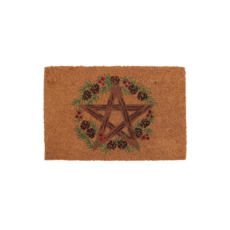 Natural Winter Solstice Pentagram Doormat