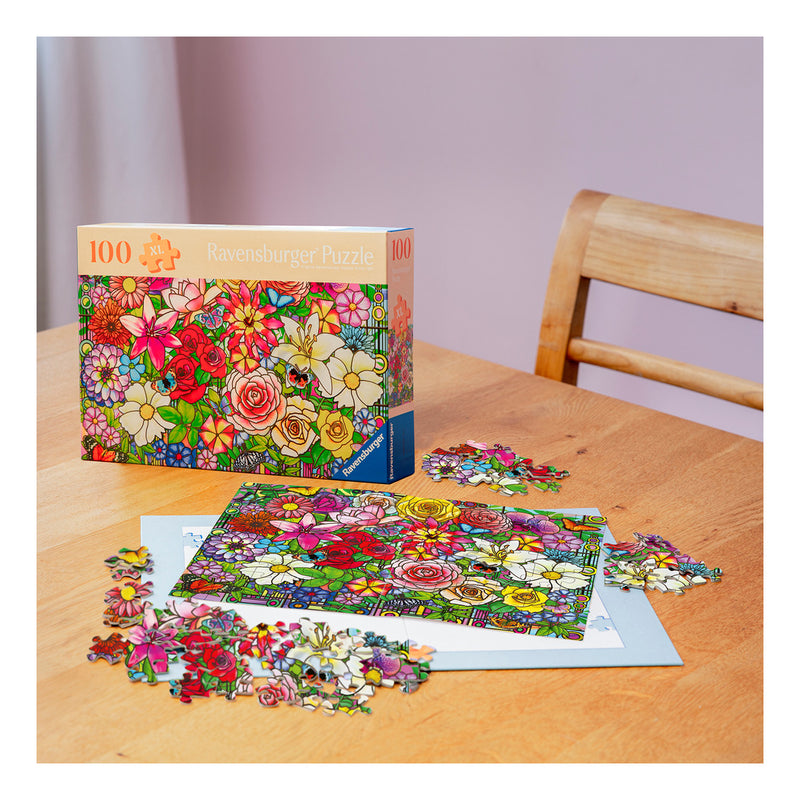 Tiffany Flowers 100 Piece Jigsaw Puzzle