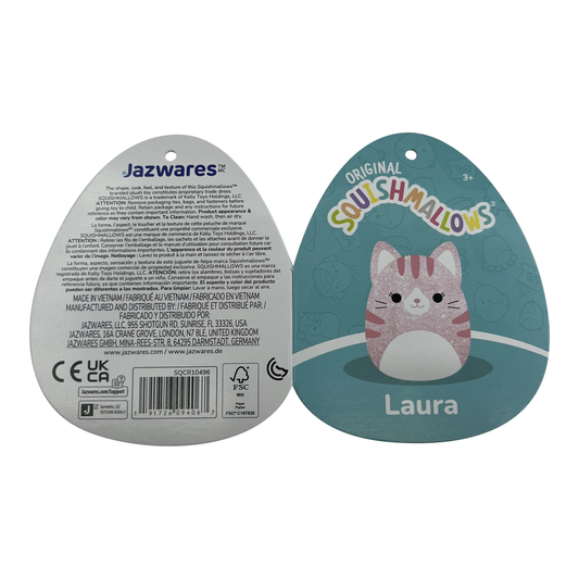 Squishmallows - 12in Med Plush - Laura Tab Cat