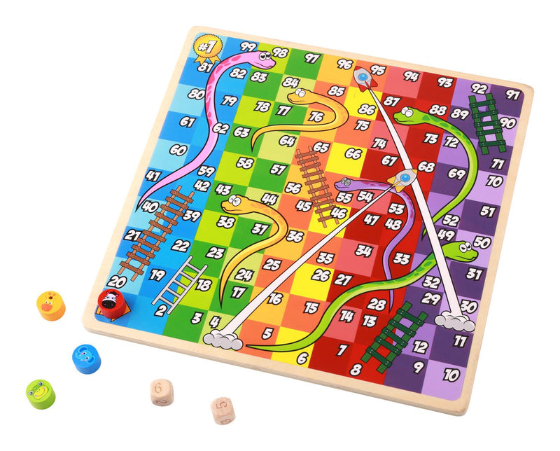 Wooden 2-in-1 Ludo And Snakes & Ladders - Image
