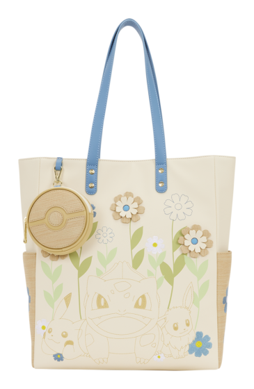 Loungefly Pokemon Floral Tote Bag with Coin Bag