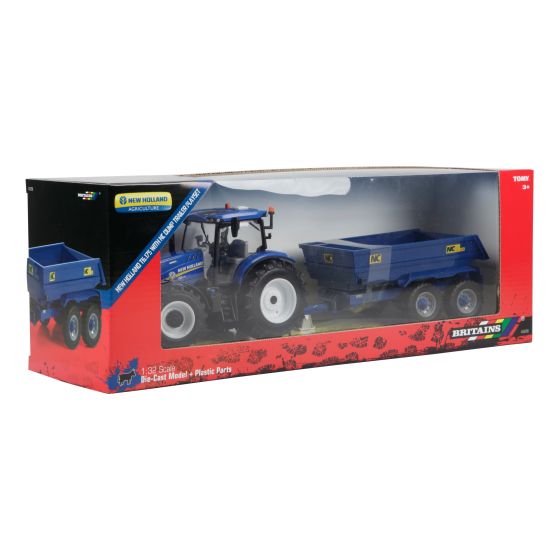New Holland T6 Tractor With Trailer Playset