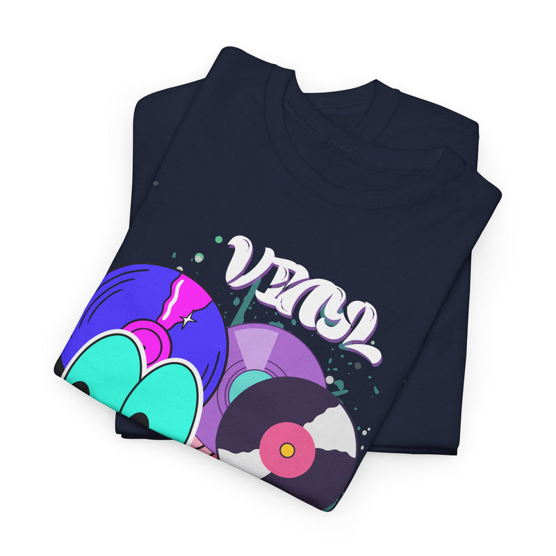 'Vinyl Is Groovy' Men's T-Shirt, size reference