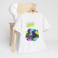 'Living at 33rpm' Flouro Men's T-Shirt, side angle