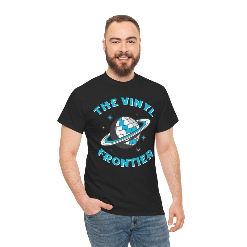 The Vinyl Frontier T-Shirt, close-up detail