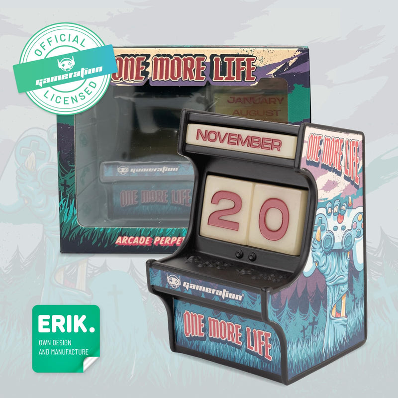 Gameration Arcade 3D Perpetual Calendar packaging view
