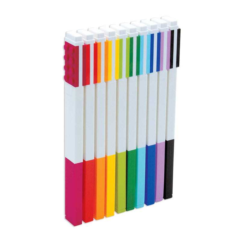 LEGO Felt Tip Pens Set 10 Pieces, side angle