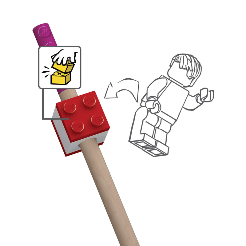 LEGO Coloured Pencil Set 12 Pack with Topper, rear view