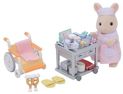 Sylvanian Families Country Nurse Set Building Playset for Ages 3 & Up, close-up detail