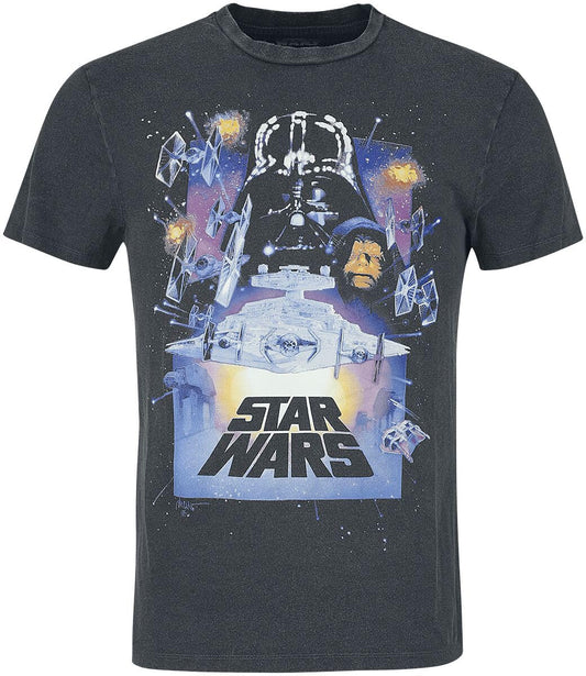 Star Wars Vintage Poster SuperHeroes Inc. Acid Wash T-Shirt
