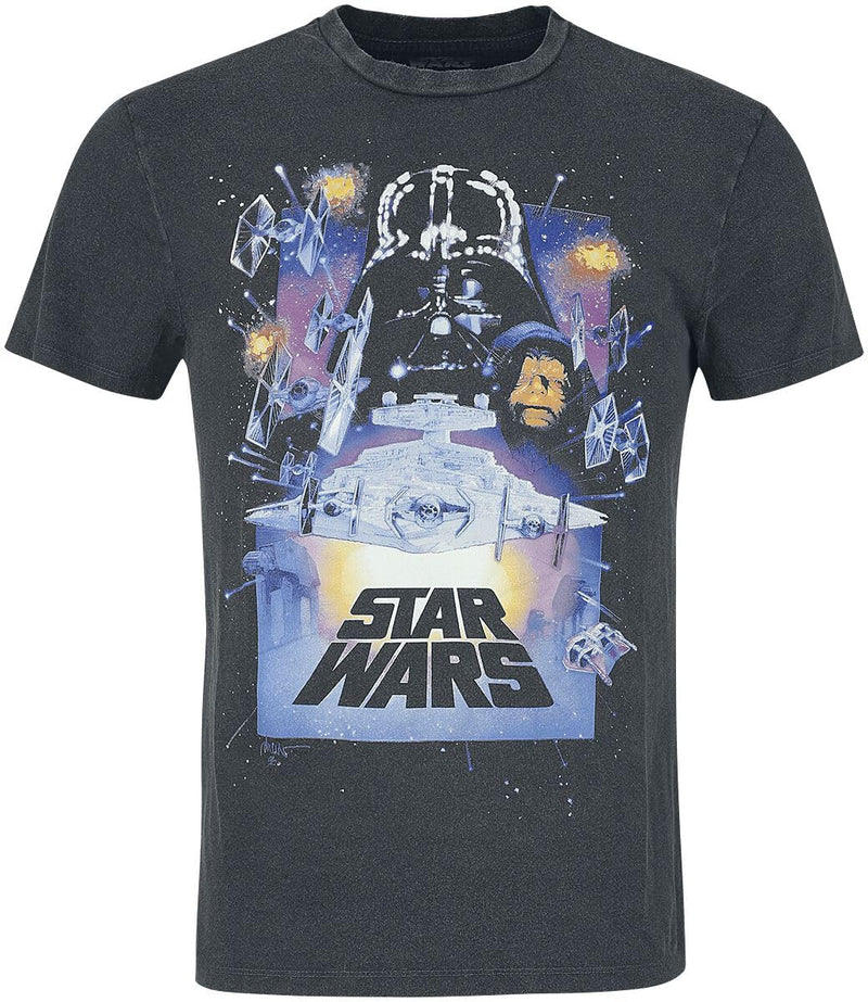 Star Wars Vintage Poster SuperHeroes Inc. Acid Wash T-Shirt