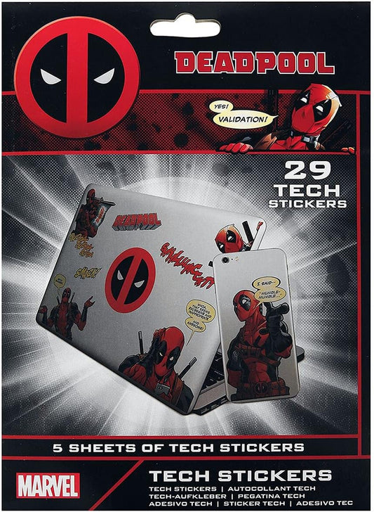 Deadpool Marvel Tech Stickers 29 Piece Set