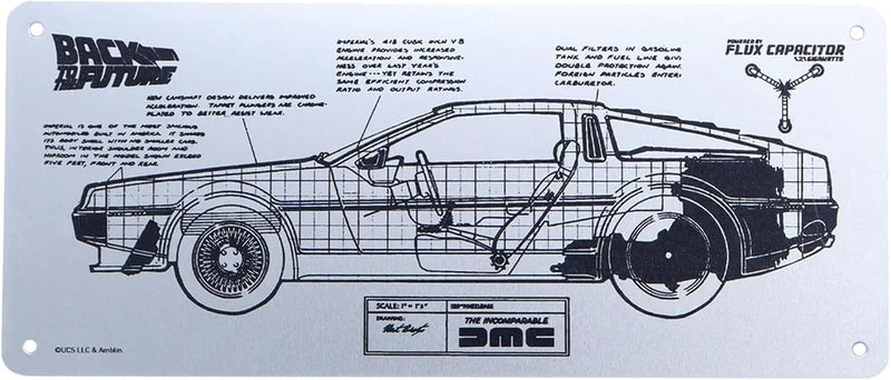 DeLorean Back to the Future Schematic Limited Edition Fan-Plate