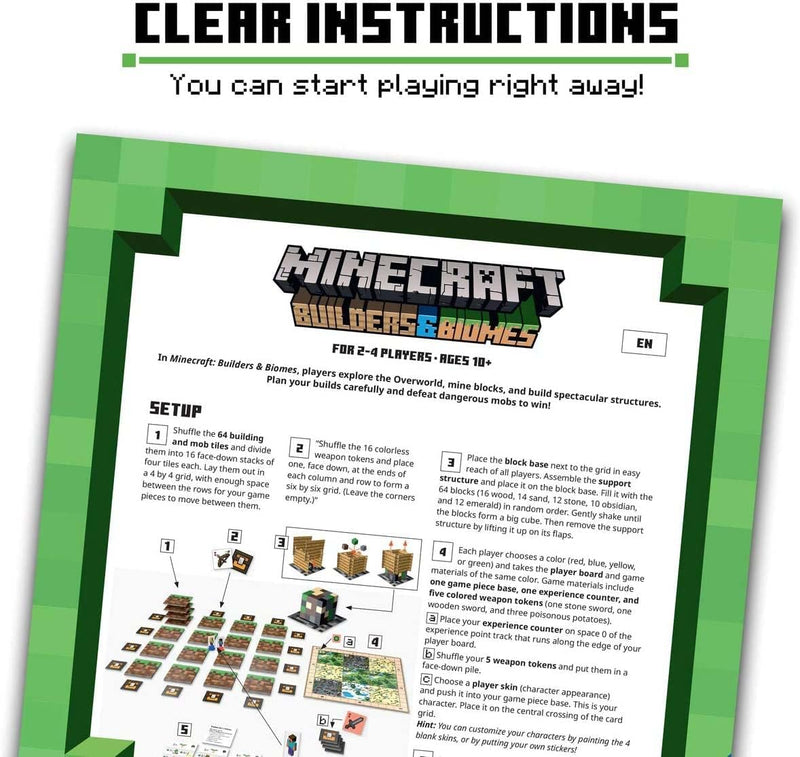 Ravensburger Minecraft Builders & Biomes Strategy Board Game, rear view