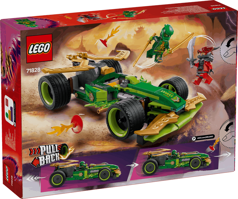 Lego Ninjago 71828 Lloyd's Pull-Back Race Car Playset for Ages 7 & Up, in display