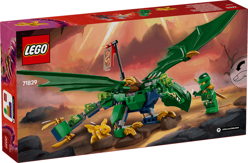 Lego Ninjago 71829 Lloyd's Green Forest Dragon Playset for Ages 6 & Up, in display
