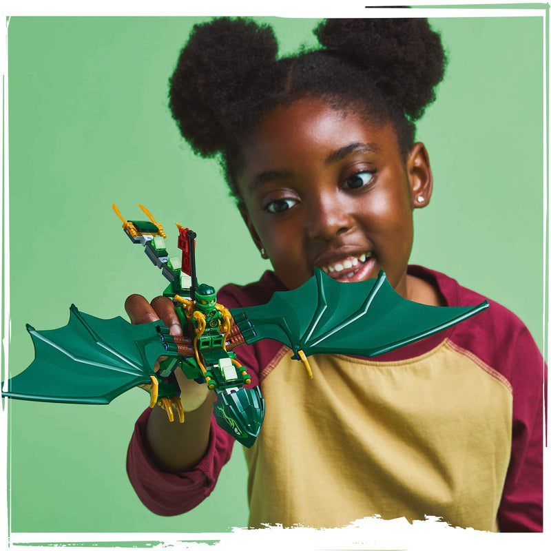 Lego Ninjago 71829 Lloyd's Green Forest Dragon Playset for Ages 6 & Up, close-up detail