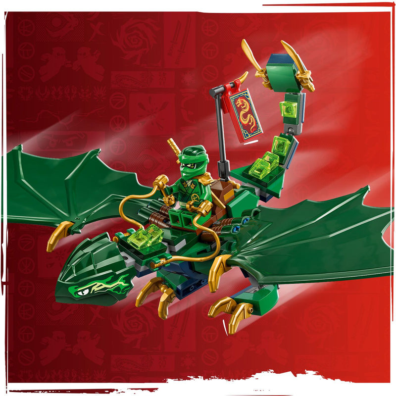 Lego Ninjago 71829 Lloyd's Green Forest Dragon Playset for Ages 6 & Up, rear view