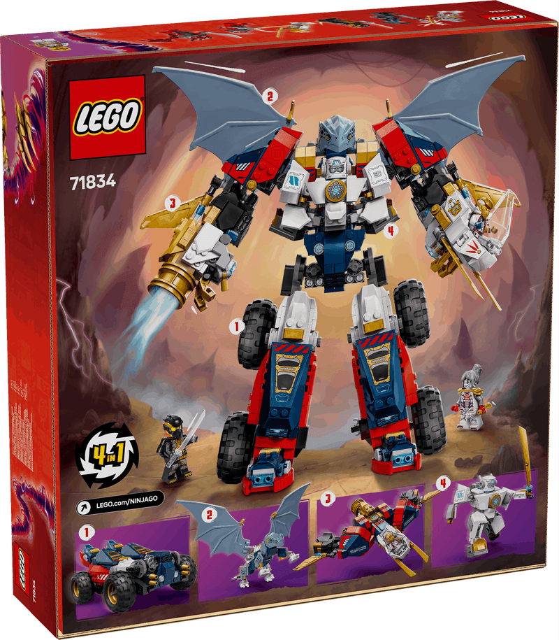 Lego Ninjago 71834 Zane's Ultra Combiner Mech Playset for Ages 9 & Up, packaging shot