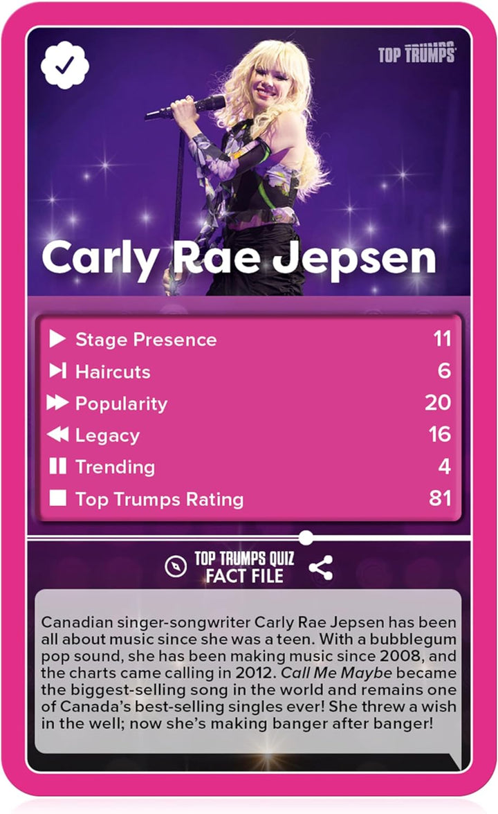 Top Trumps Specials Classic Popstars Card Game