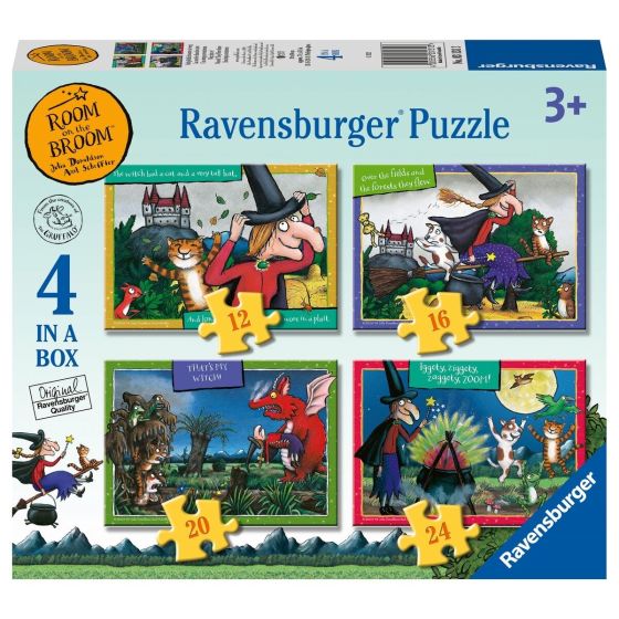 Room On The Broom Four In A Box (12, 16, 20, 24 Piece) Jigsaw Puzzle