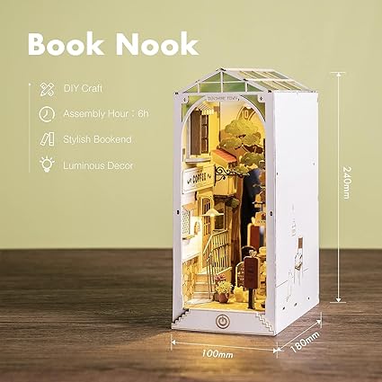 Sunshine Town 3D Book Nook Wooden Puzzle TGB02, side angle