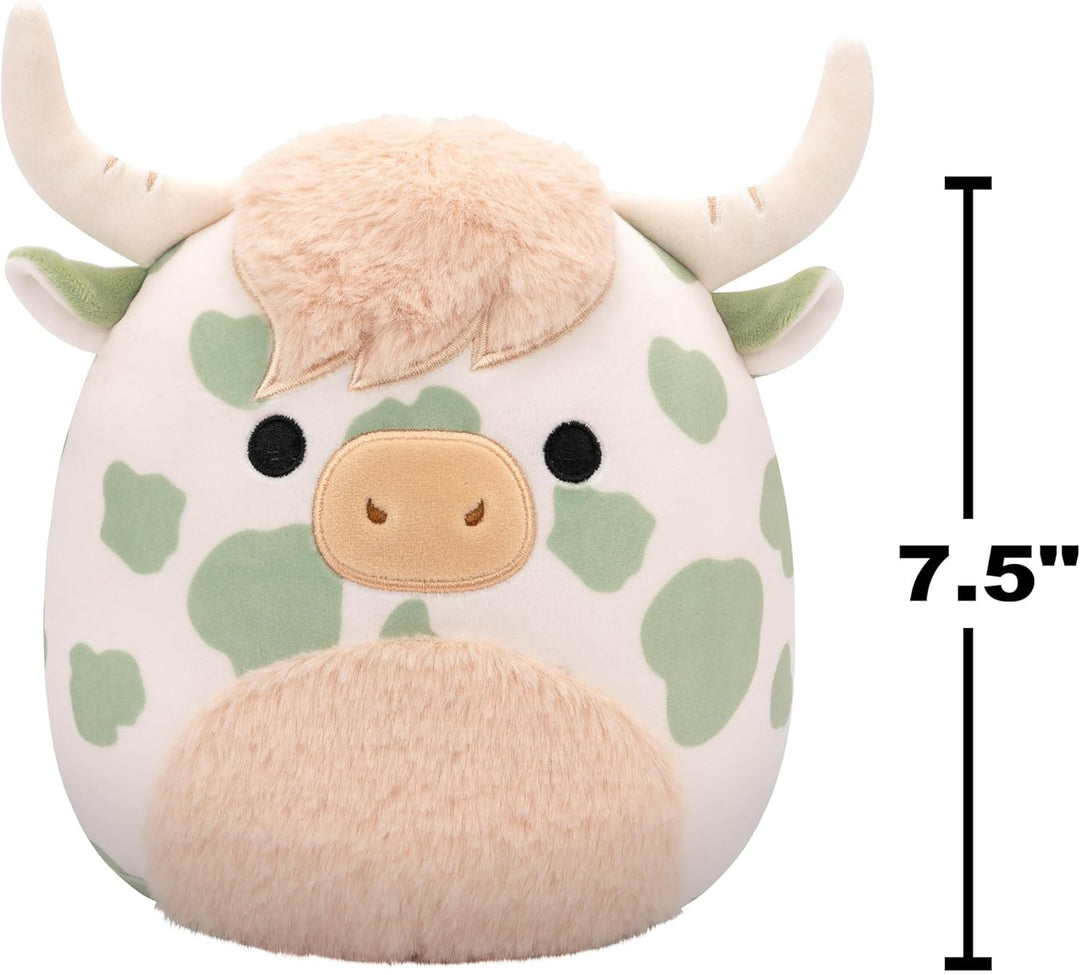 Squishmallows Celestino the Sage Green Spotted Highland Cow 7.5" Plush