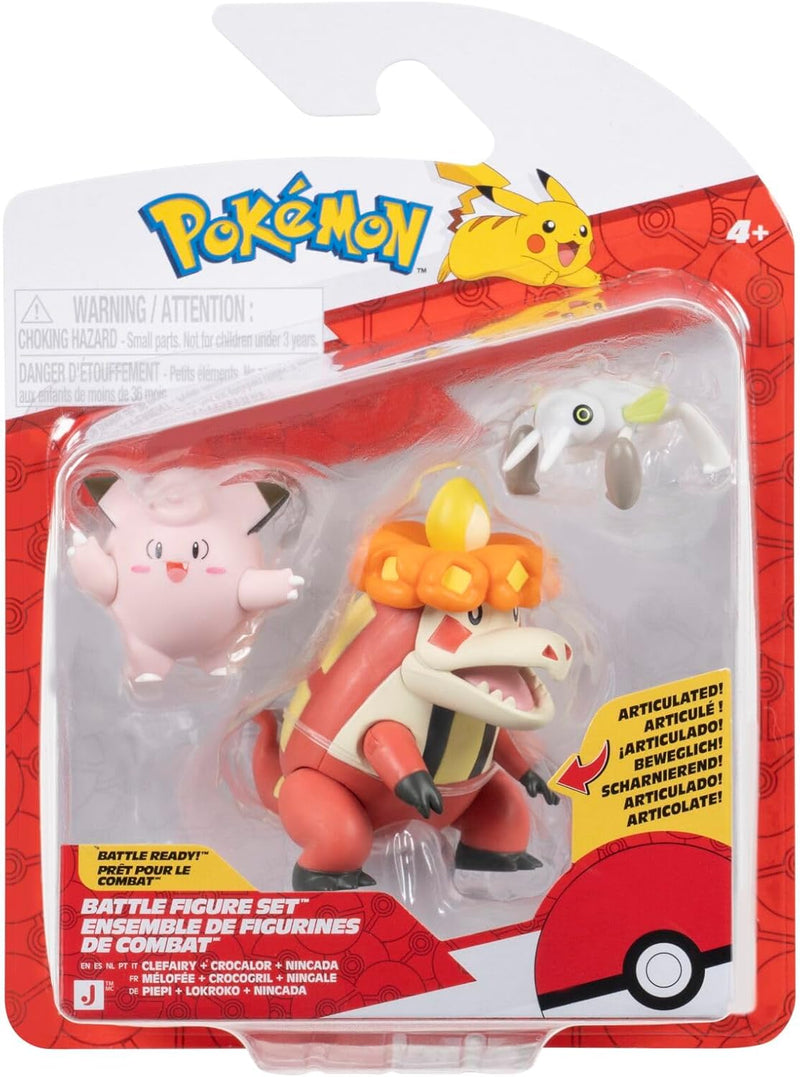 Pokemon - Clefairy, Crocalor & Nincada Battle Figure Set, alternate view