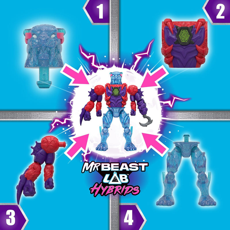 Mr Beast Lab Hybrids - 2 Mix & Match Hyper Fusion Figures, side angle
